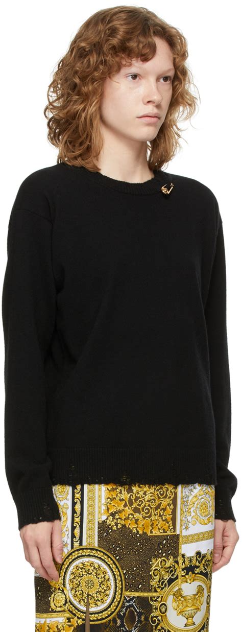 versace safety pin sweater|Shop Versace Safety Pin Cashmere Sweater .